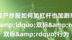 散户炒股如何加杠杆也加剧商家的&ldquo;双标&rdquo;行为